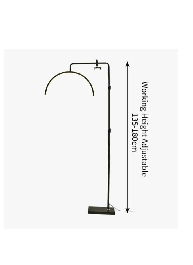 Xria HD-M8X Modern 50W Half-moon Shaped Fill Light 3000K-6000K Dimmable LED Light Floor Lamp for SPA Tattoo Beauty Salon Eyelash Makeup (White)