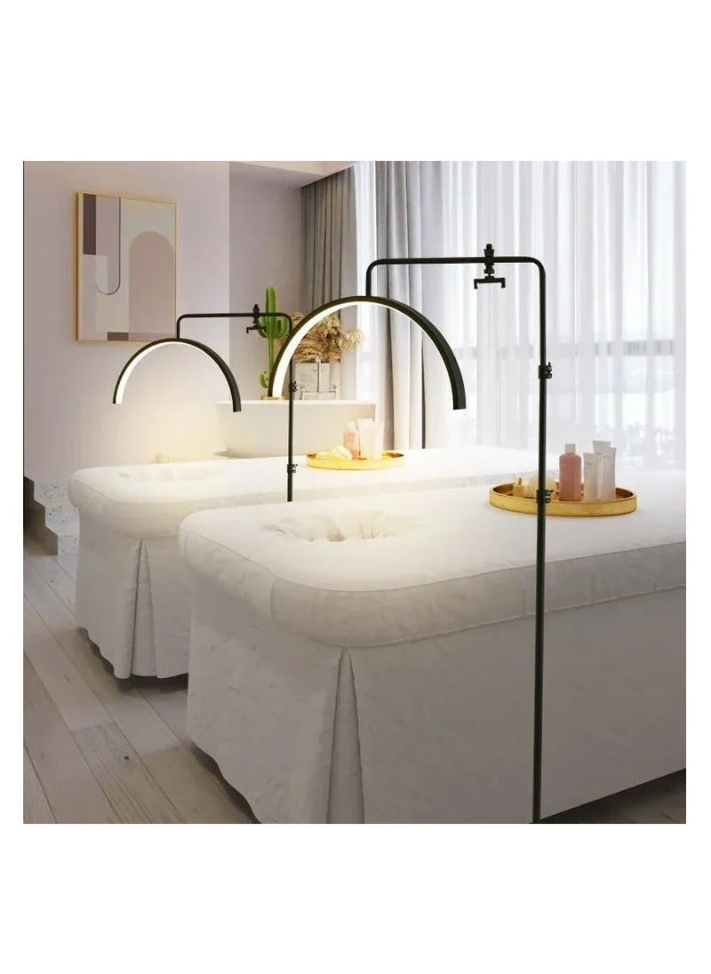 Xria HD-M8X Modern 50W Half-moon Shaped Fill Light 3000K-6000K Dimmable LED Light Floor Lamp for SPA Tattoo Beauty Salon Eyelash Makeup (White)