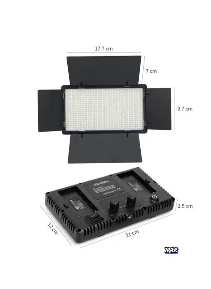 Rechargeable Pro LED 600 Photography Light – Adjustable Brightness & Color Temperature – Perfect for Photo Shoots, Video Making, YouTube Vlogs, TikTok & Instagram Reels, Wedding Photography, and Studio Use – Includes Stand & Camera Light – Portable & Professional Lighting Solution
