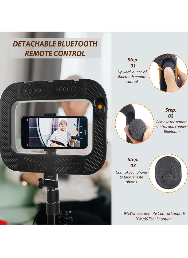 ZGRL-02 Rechargeable Handheld Square LED Video Light 20W, 8000mAh Battery, 2500K–6500K, CRI 95+, Type-C Fast Charge, Bluetooth Remote for Camera & Smartphone