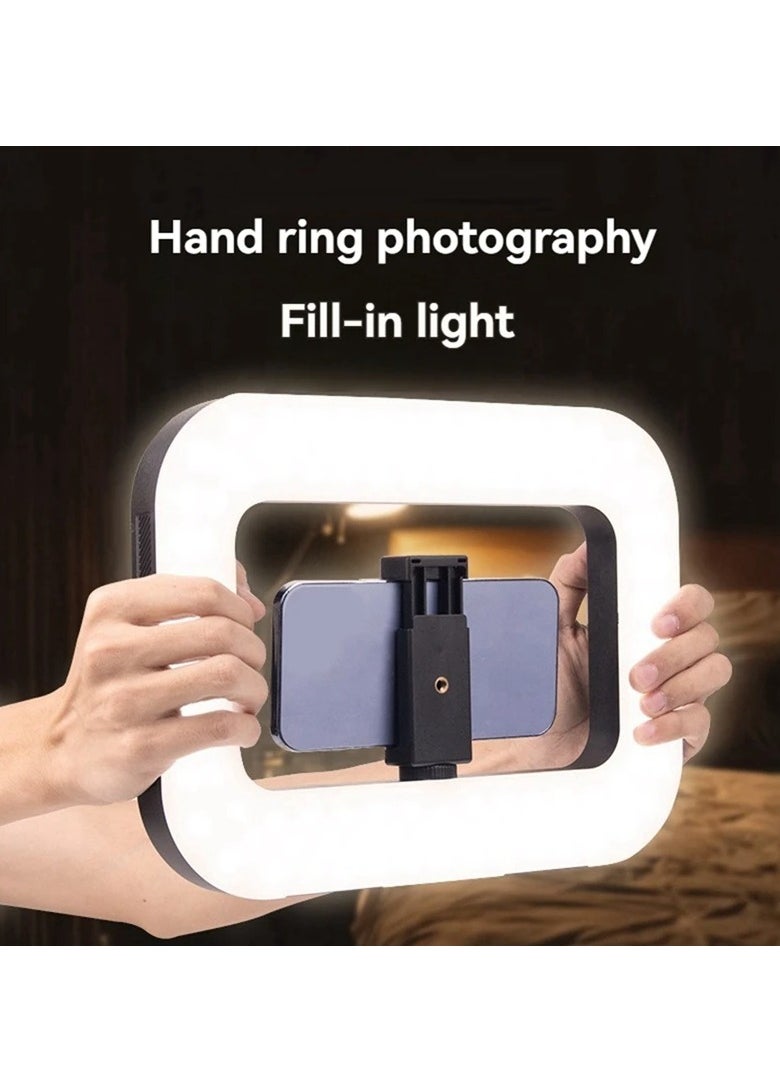 ZGRL-02 Rechargeable Handheld Square LED Video Light 20W, 8000mAh Battery, 2500K–6500K, CRI 95+, Type-C Fast Charge, Bluetooth Remote for Camera & Smartphone