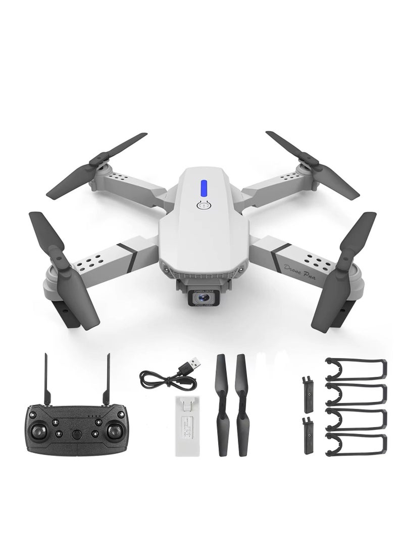 E88 Foldable Drone with 8K HD Dual Camera, Obstacle Avoidance, Altitude Hold, and Compact Design.