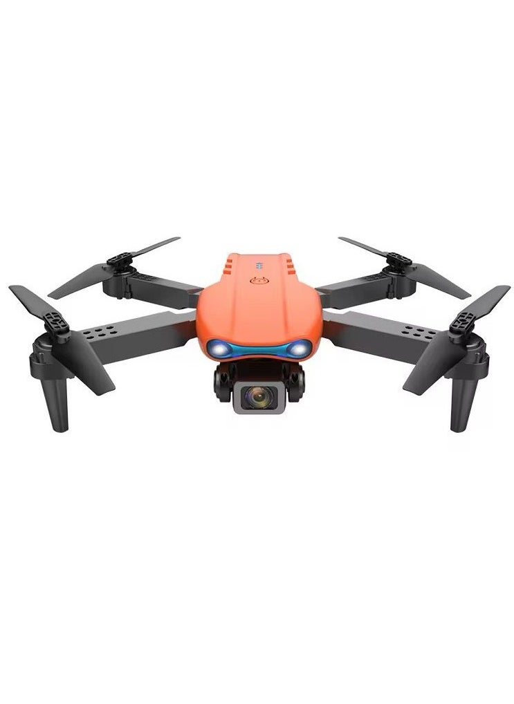 E99 Foldable Drone with 8K HD Dual Camera, Obstacle Avoidance, Altitude Hold, and Compact Design.(Orange+black) Combination.