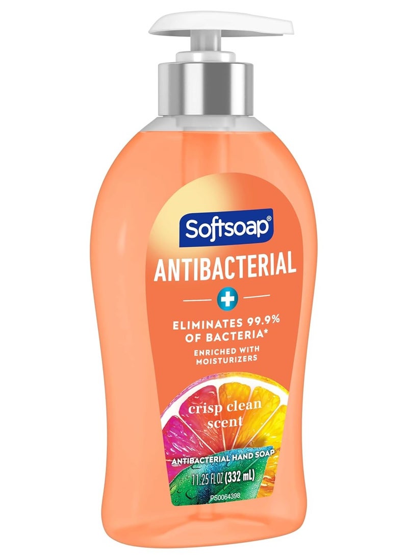 Softsoap Antibacterial Liquid Hand Soap, Crisp Clean Scent Hand Soap, 11.25 Ounce, 6 Pack