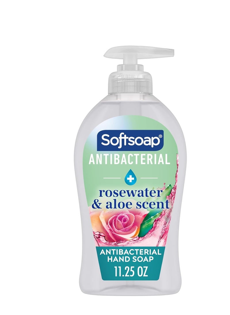 Softsoap Antibacterial Liquid Hand Soap, Sensitive Rosewater and Aloe scent Hand Soap, 11.25 Fl Oz (Pack of 6)