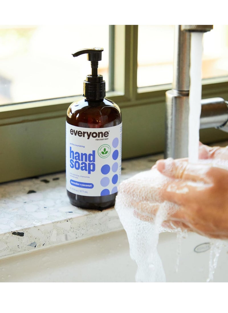 Everyone Liquid Hand Soap, 12.75 Ounce (Pack of 3), Lavender and Coconut, Plant-Based Cleanser with Pure Essential Oils