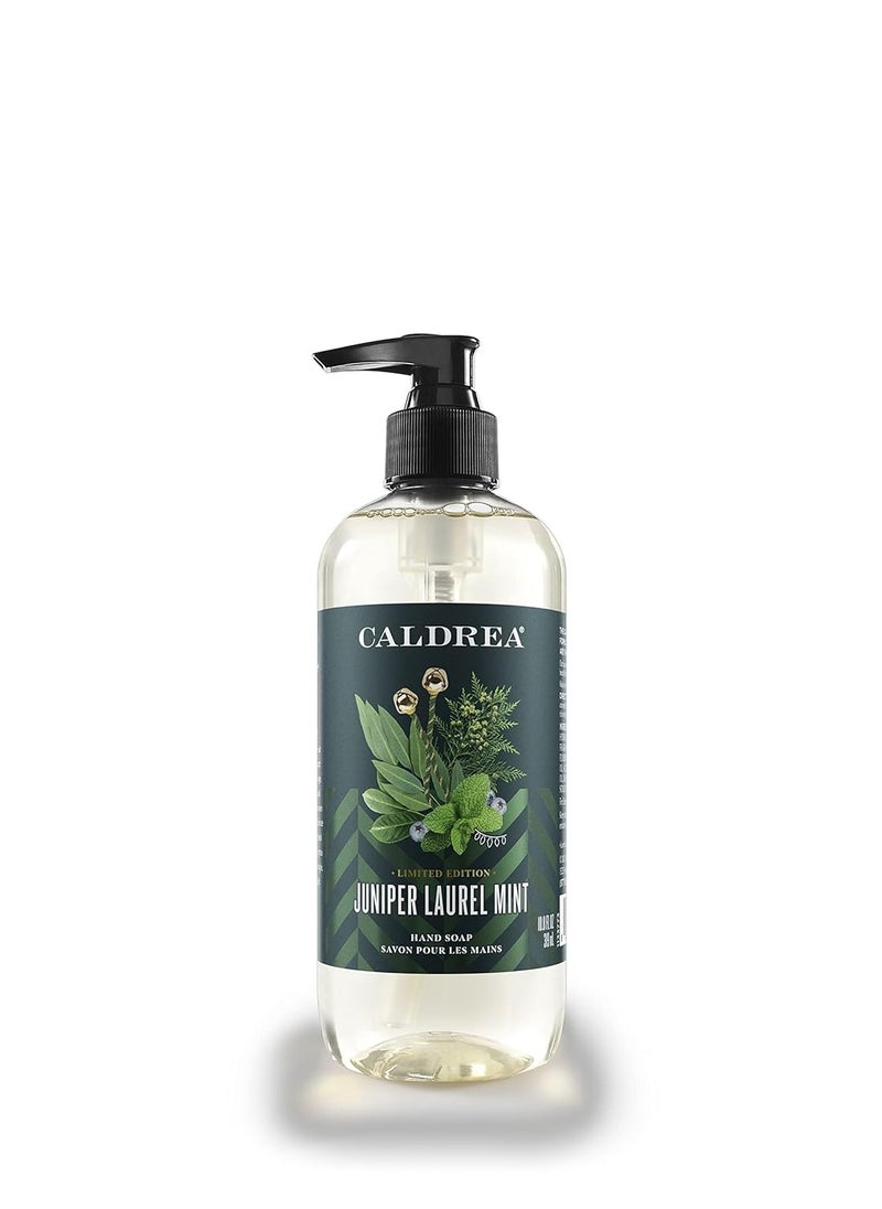 Caldrea Hand Wash Soap, Aloe Vera Gel, Olive Oil and Essential Oils to Cleanse and Condition, Juniper Laurel Mint Scent, 10.8 oz