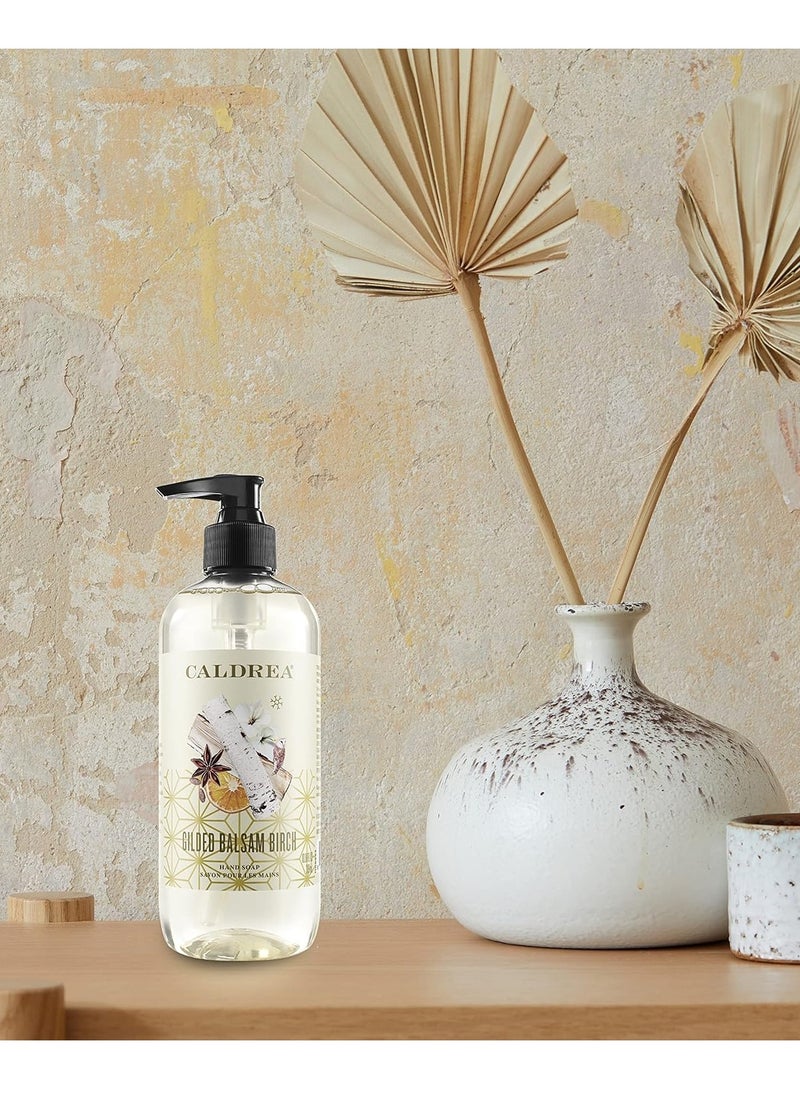 Caldrea Hand Wash Soap, Aloe Vera Gel, Olive Oil and Essential Oils to Cleanse and Condition, Gilded Balsam Birch, 10.8 Fl Oz (Packaging May Vary)