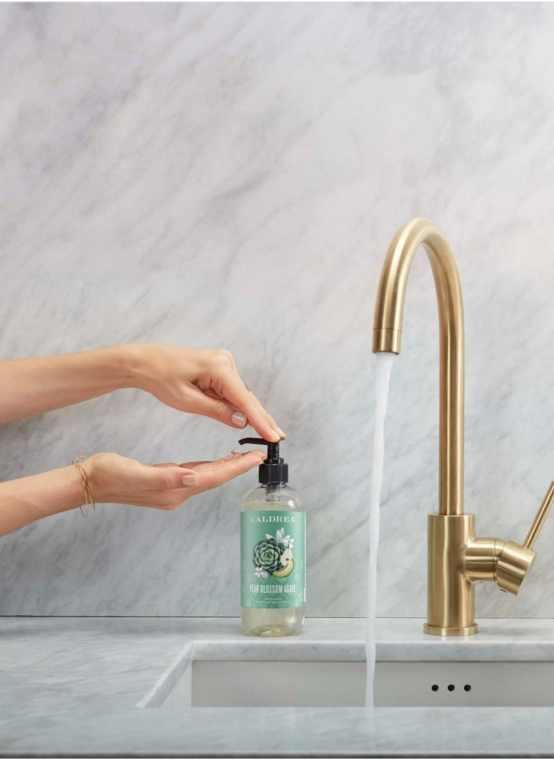 Caldrea Hand Wash Soap, Aloe Vera Gel, Olive Oil and Essential Oils to Cleanse and Condition, Pear Blossom Agave Scent, 10.8 oz (Packaging May Vary)
