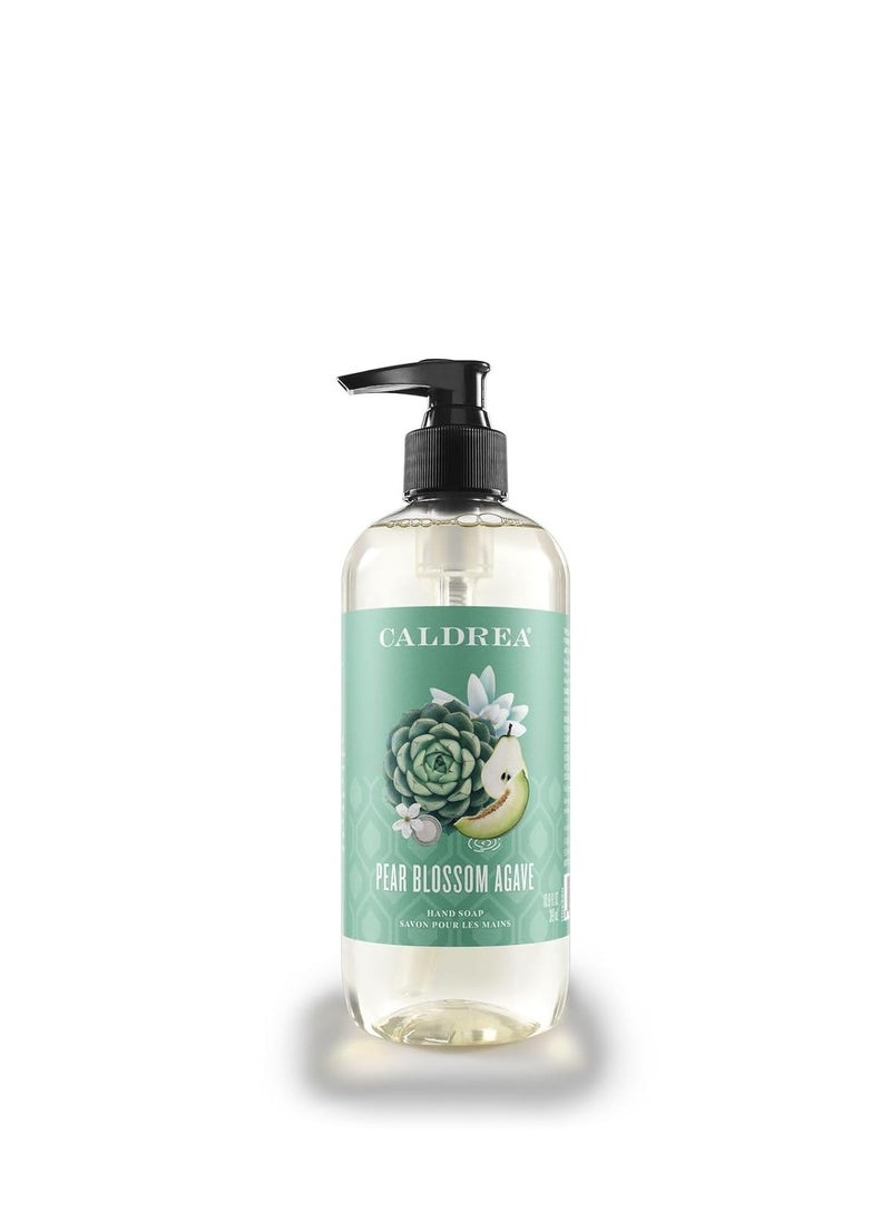 Caldrea Hand Wash Soap, Aloe Vera Gel, Olive Oil and Essential Oils to Cleanse and Condition, Pear Blossom Agave Scent, 10.8 oz (Packaging May Vary)