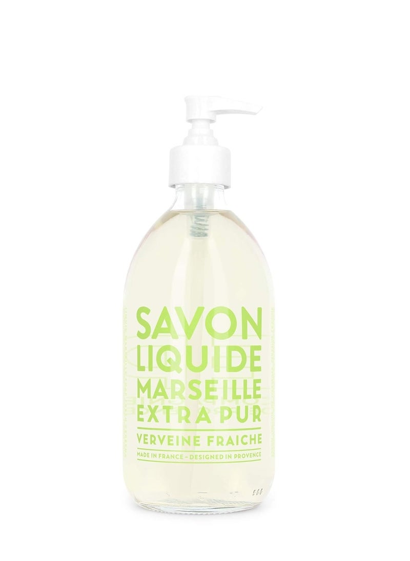 Compagnie de Provence Savon de Marseille Extra Pure Liquid Soap - Fresh Verbena - 16.7 Fl Oz Glass Pump Bottle