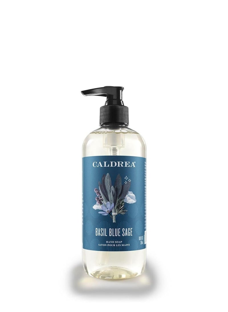 Caldrea Hand Wash Soap, Aloe Vera Gel, Olive Oil and Essential Oils to Cleanse and Condition, Scent, 10.8 oz (Packaging May Vary), Basil Blue Sage, 21.6 Fl Oz