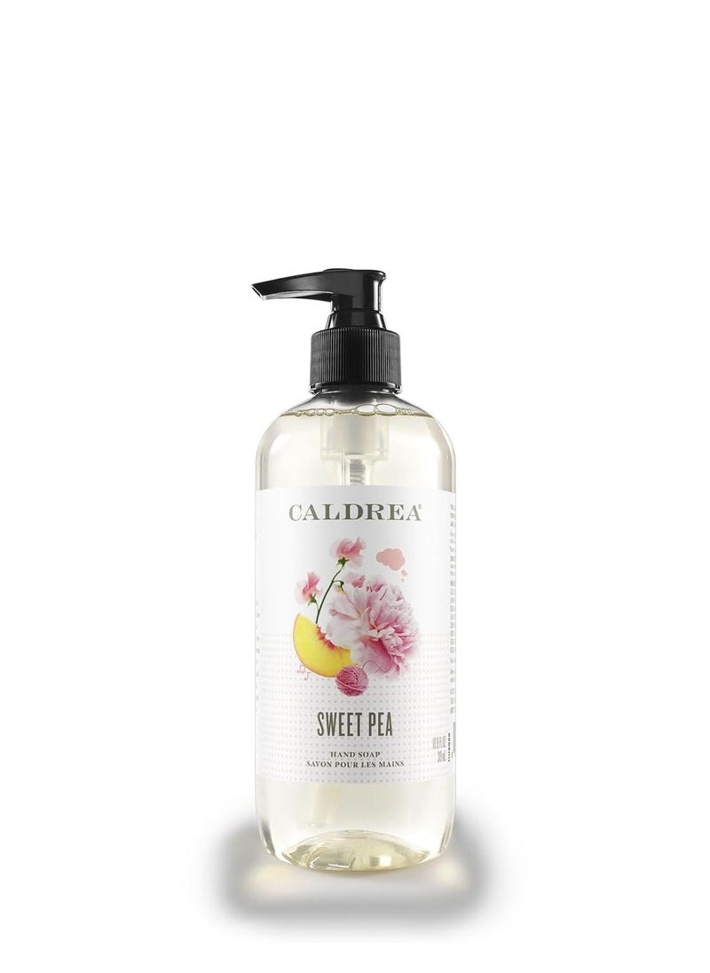 Caldrea Hand Wash Soap, Aloe Vera Gel, Olive Oil and Essential Oils to Cleanse and Condition, Sweet Pea Scent, 10.8 oz (Packaging May Vary)