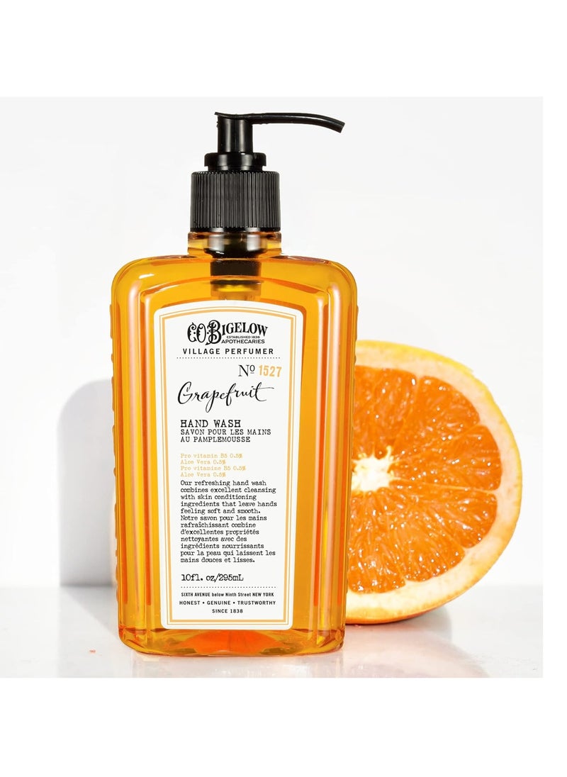C.O. Bigelow Hand Wash Grapefruit, Village Perfumer Moisturizing Hand Soap for Bathroom & Kitchen with Aloe Vera and Pro-Vitamin B5, 10 fl oz