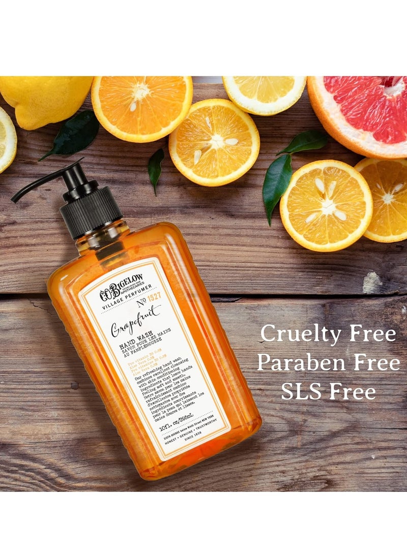 C.O. Bigelow Hand Wash Grapefruit, Village Perfumer Moisturizing Hand Soap for Bathroom & Kitchen with Aloe Vera and Pro-Vitamin B5, 10 fl oz