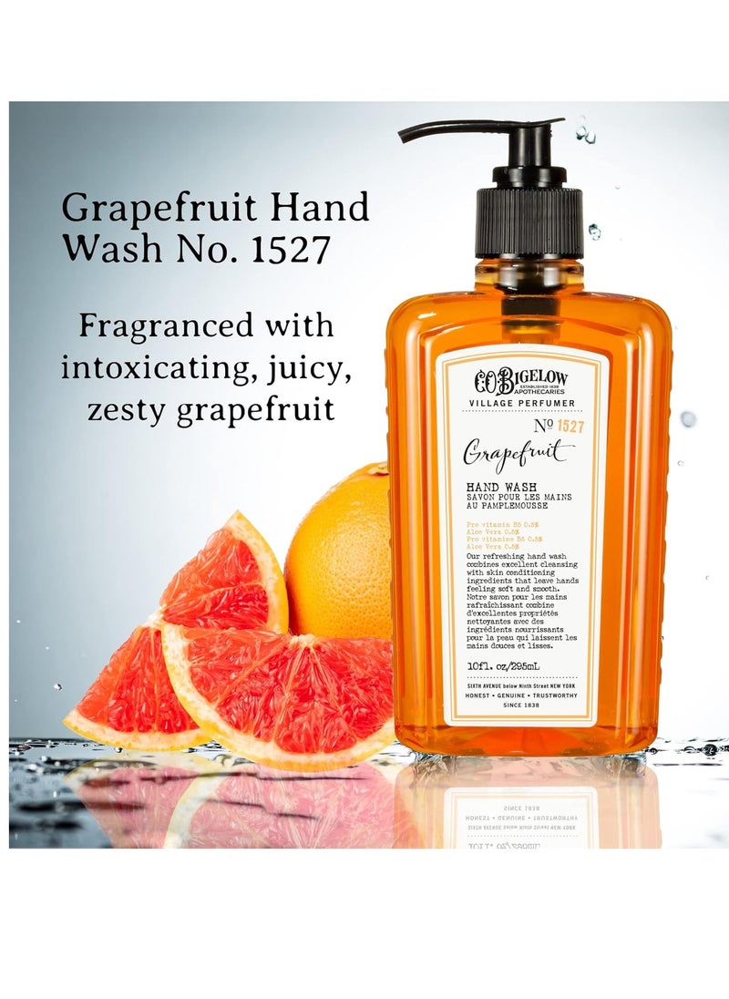 C.O. Bigelow Hand Wash Grapefruit, Village Perfumer Moisturizing Hand Soap for Bathroom & Kitchen with Aloe Vera and Pro-Vitamin B5, 10 fl oz
