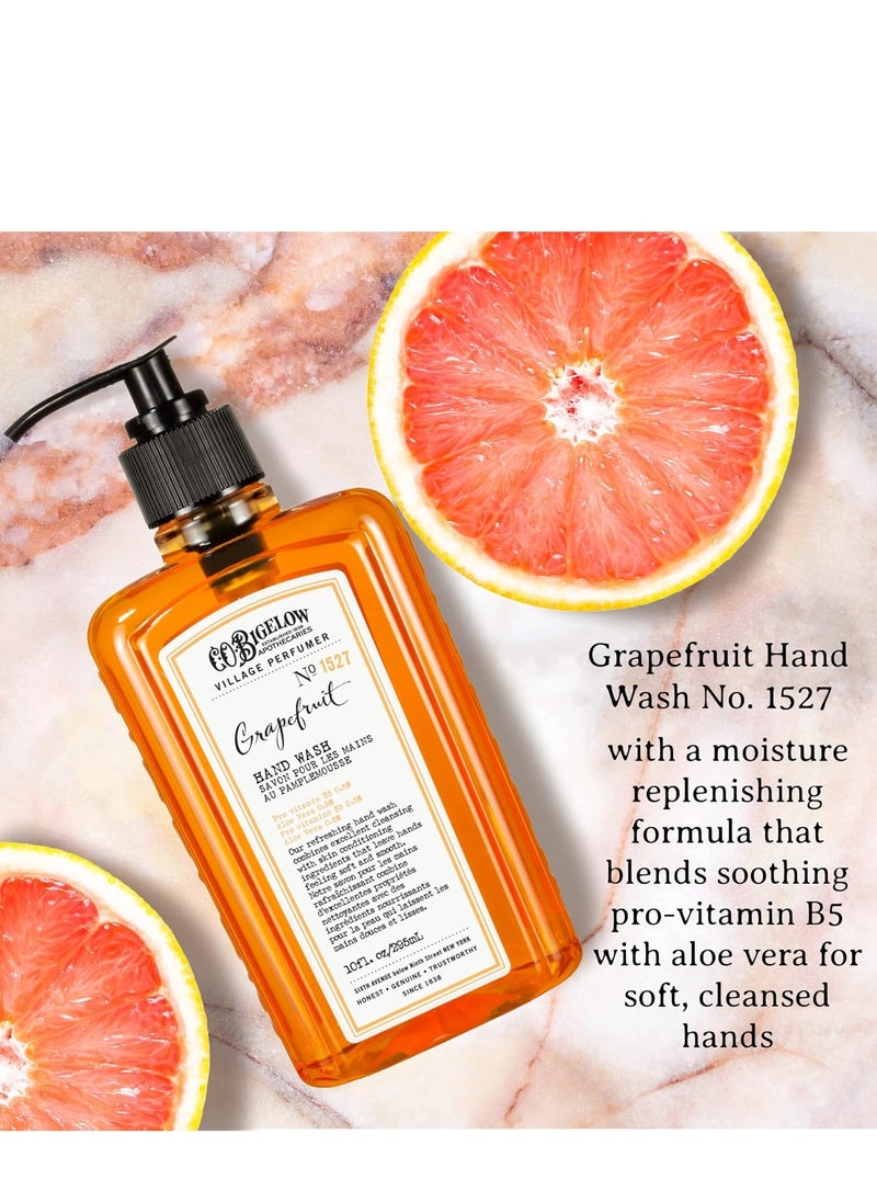 C.O. Bigelow Hand Wash Grapefruit, Village Perfumer Moisturizing Hand Soap for Bathroom & Kitchen with Aloe Vera and Pro-Vitamin B5, 10 fl oz