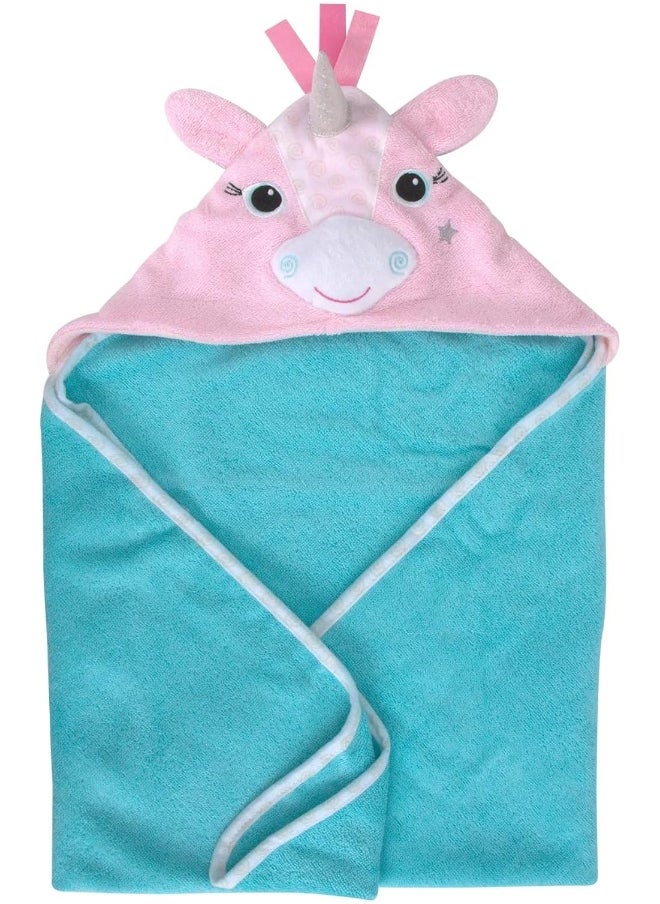 Zoocchini Hooded Baby Towel - Ellie Unicorn - 100% Cotton