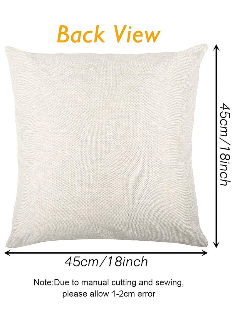 4Pcs Modern Geometric Pillow Covers in Yellow & Grey, 18 x 18 Inches Cotton Polyester Cushion Cases for Sofa & Bed Home Decor