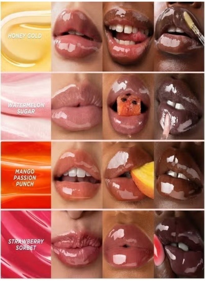 GISOU Honey Infused Lip Oil, Watermelon Sugar 8ml - Nourishing & Hydrating Lip Care