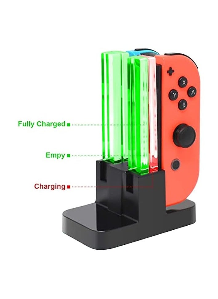 Charging Dock Compatible with Nintendo Switch for Joy-Con/OLED Model Controller with Lamppost LED Indication, Charger Stand Station Compatible with Joy-Cons, for Switch Small Handle Color Charger