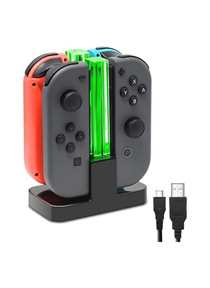 Charging Dock Compatible with Nintendo Switch for Joy-Con/OLED Model Controller with Lamppost LED Indication, Charger Stand Station Compatible with Joy-Cons, for Switch Small Handle Color Charger