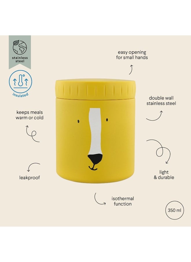 Insulated Food Jar Mr. Lion, 350Ml, Leak-Proof And Portable, Keeps Food Hot Or Cold, Stainless Steel, Kids' Lunch Container