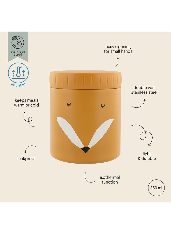 Insulated Food Container Mr. Fox, 350Ml, Leakproof And Portable, Keeps Food Hot Or Cold, Stainless Steel, Kids Lunch Container