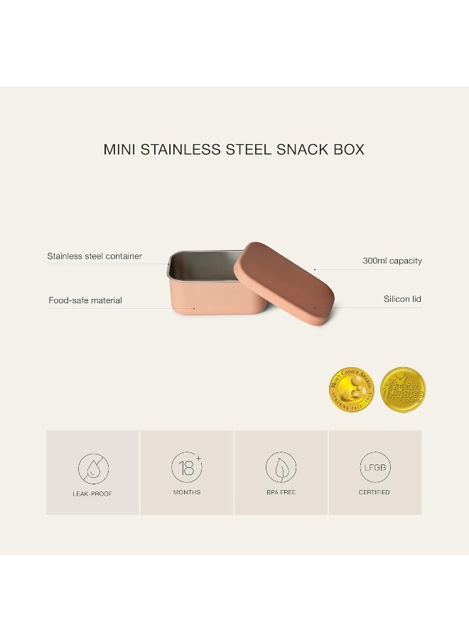 Mini Stainless Steel Snackbox With 1 Compartment For Kids, Leak-Proof And Bpa FreeCaramel