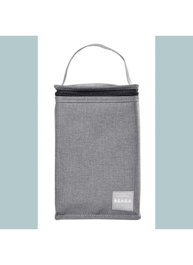 Insulated Baby Meal Pouch Large Capacity Thermal Bottle Storage Bag For Carrying Full Meals Foldable Soft Waterproof Material Grey