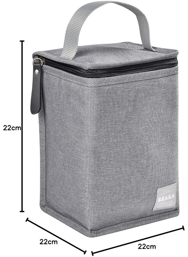 Insulated Baby Meal Pouch Large Capacity Thermal Bottle Storage Bag For Carrying Full Meals Foldable Soft Waterproof Material Grey