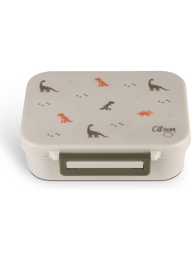 Tritan Snackbox With 3 Compartments For Kids, Leak-Proof And Bpa FreeDino Green