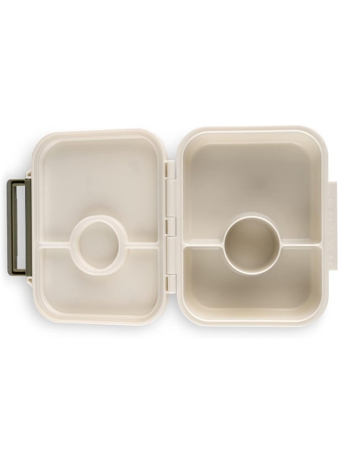Tritan Snackbox With 3 Compartments For Kids, Leak-Proof And Bpa FreeDino Green