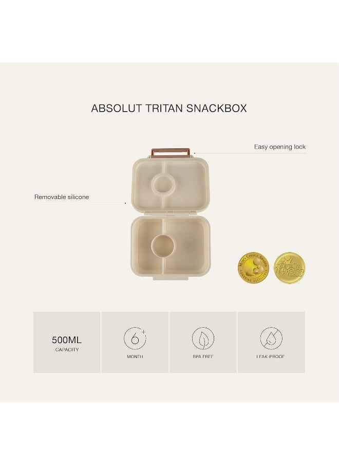 Tritan Snackbox With 3 Compartments For Kids, Leak-Proof And Bpa FreeDino Green