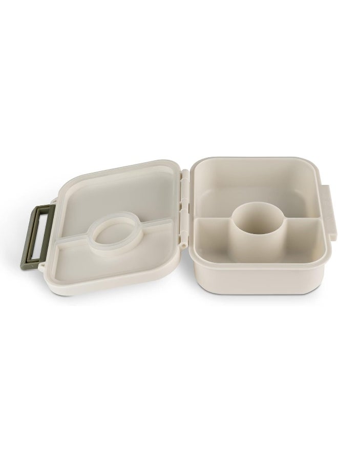 Tritan Snackbox With 3 Compartments For Kids, Leak-Proof And Bpa FreeDino Green