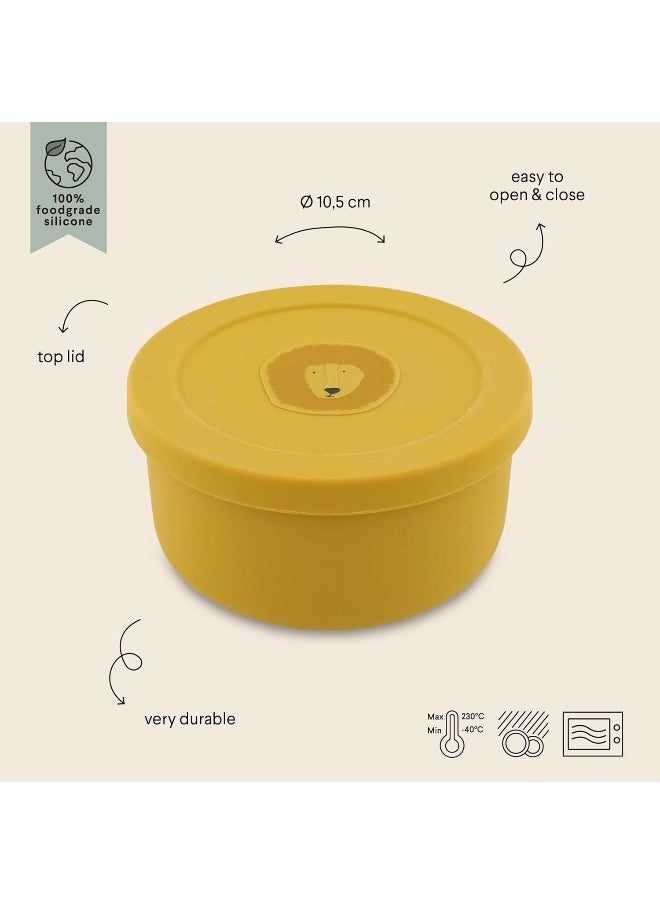 Mr Lion Silicone Snack Pot With Lid, Yellow