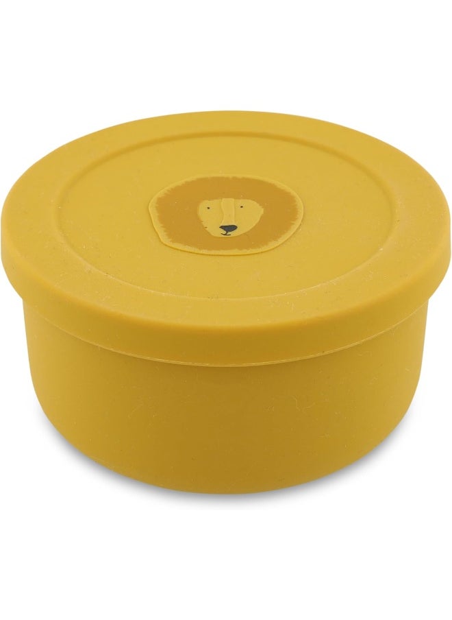 Mr Lion Silicone Snack Pot With Lid, Yellow