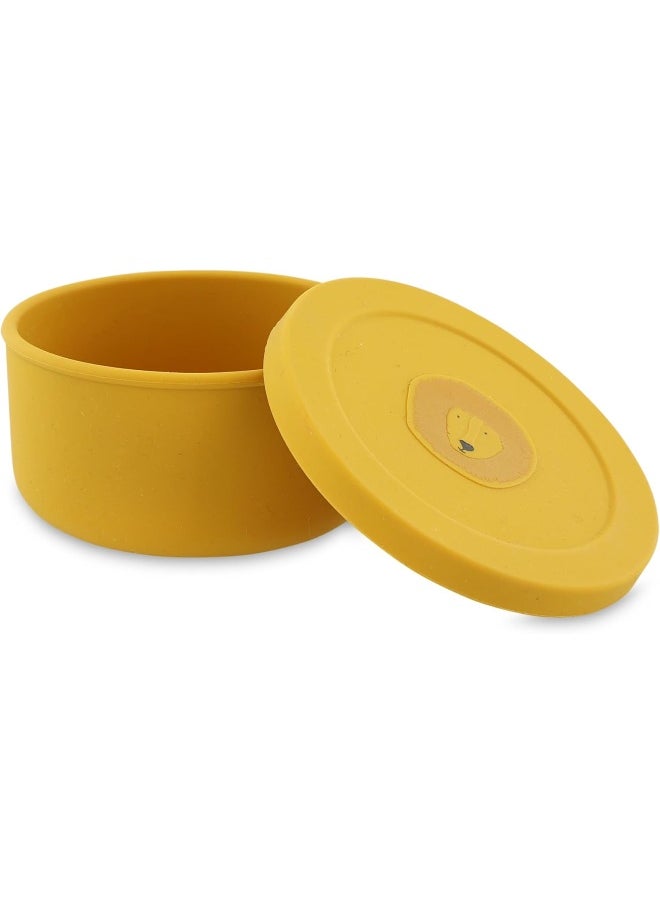 Mr Lion Silicone Snack Pot With Lid, Yellow