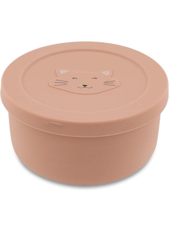 Silicone Snack Pot With Lid Mrs. Cat Toddler Snack Container Soft, Durable, And Leak-Proof Snack Cup Easy To Clean And Perfect For On-The-Go Safe And Eco-Friendly