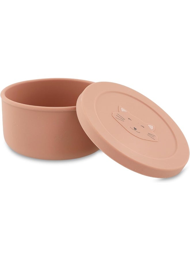 Silicone Snack Pot With Lid Mrs. Cat Toddler Snack Container Soft, Durable, And Leak-Proof Snack Cup Easy To Clean And Perfect For On-The-Go Safe And Eco-Friendly