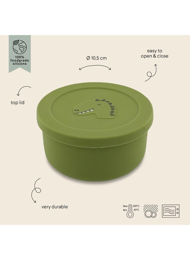 Mr. Dino Silicone Snack Container With Lid
