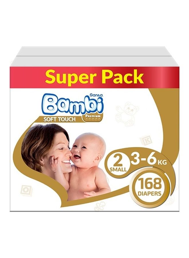 Baby Diapers Super Pack Size 2, Small, 3-6 Kg, 168 Count