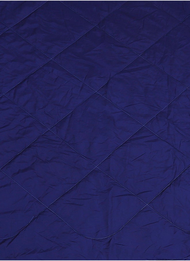 Reversible Solid Comforter Double Bed Blanket for Winter//Double/GSM- 220, Dark Blue-Red, 220 X 240 Cm