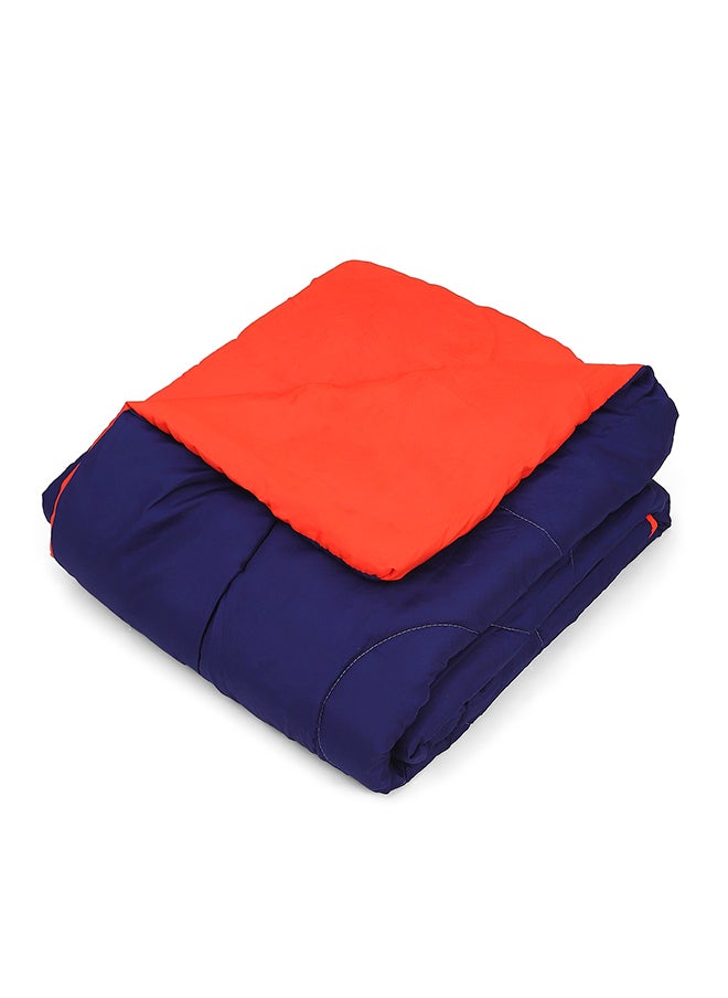 Reversible Solid Comforter Double Bed Blanket for Winter//Double/GSM- 220, Dark Blue-Red, 220 X 240 Cm