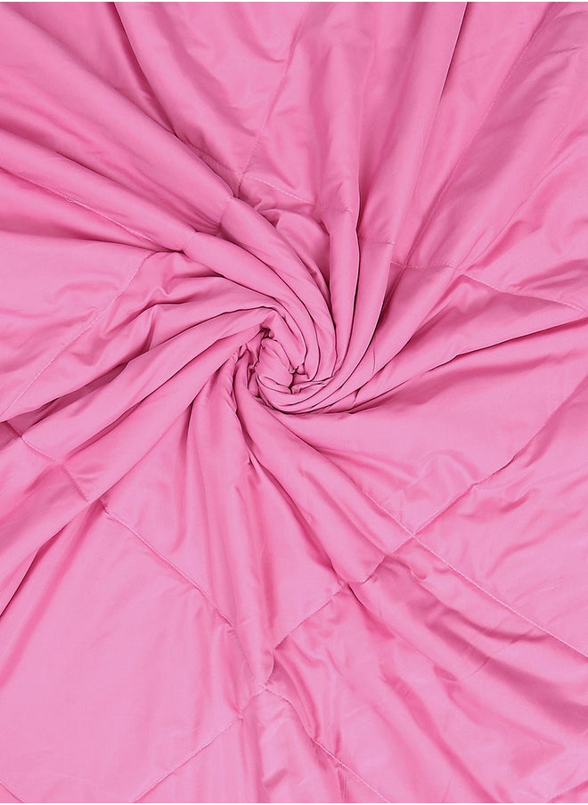 Reversible Solid Comforter Double Bed Blanket for Winter//Double/GSM- 220, Pink-Brown, 220 X 240 Cm