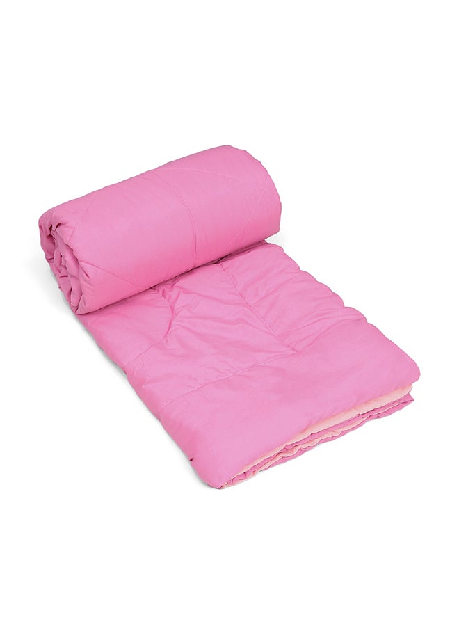Reversible Solid Comforter Double Bed Blanket for Winter//Double/GSM- 220, Pink-Brown, 220 X 240 Cm