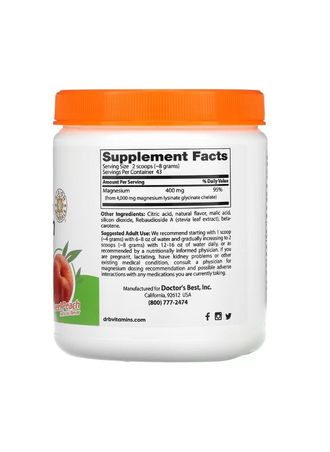 High Absorption Magnesium Powder Sweet Peach 12.3 oz 347 g