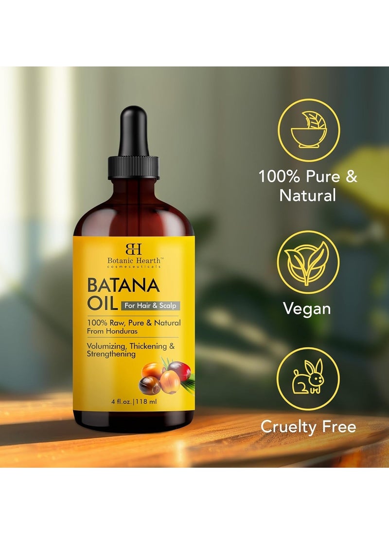 Raw Batana Oil for Hair Growth | 100% Pure & Unrefined Oil from Honduras | For Thicker, Stronger Hair - 118 ml