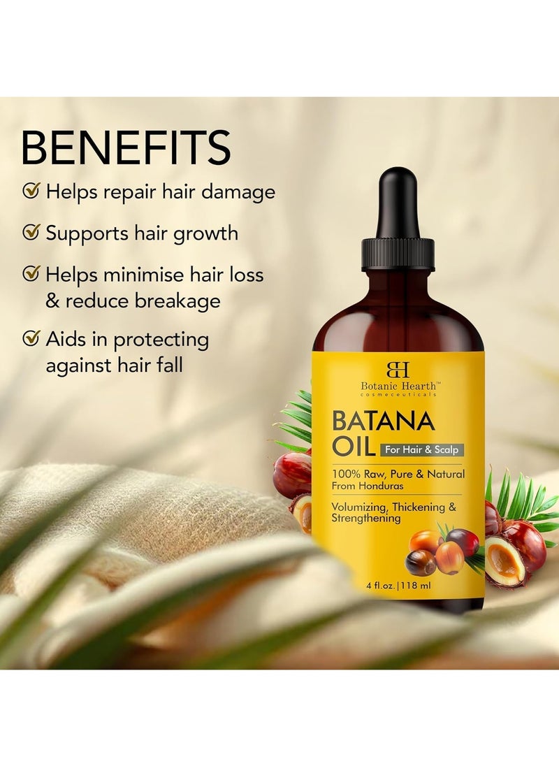 Raw Batana Oil for Hair Growth | 100% Pure & Unrefined Oil from Honduras | For Thicker, Stronger Hair - 118 ml