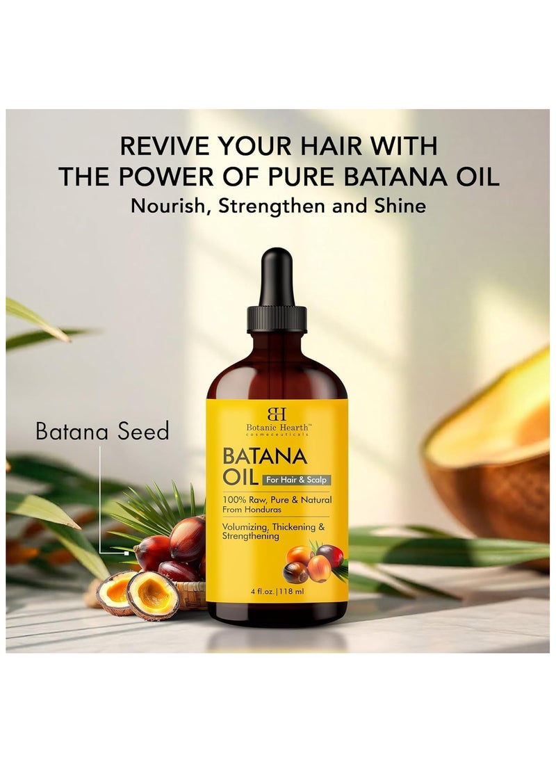 Raw Batana Oil for Hair Growth | 100% Pure & Unrefined Oil from Honduras | For Thicker, Stronger Hair - 118 ml